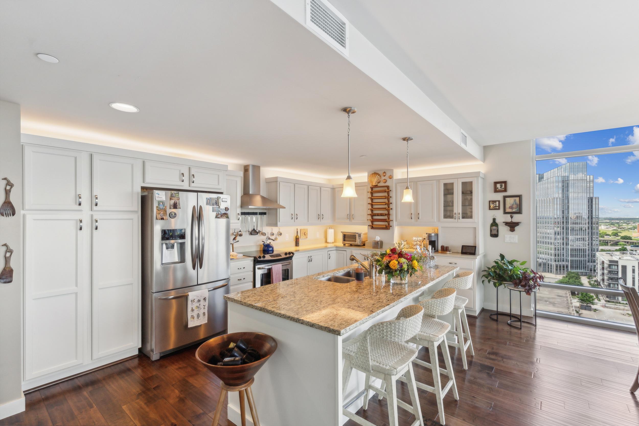 The kitchen of the Frio floor plan.