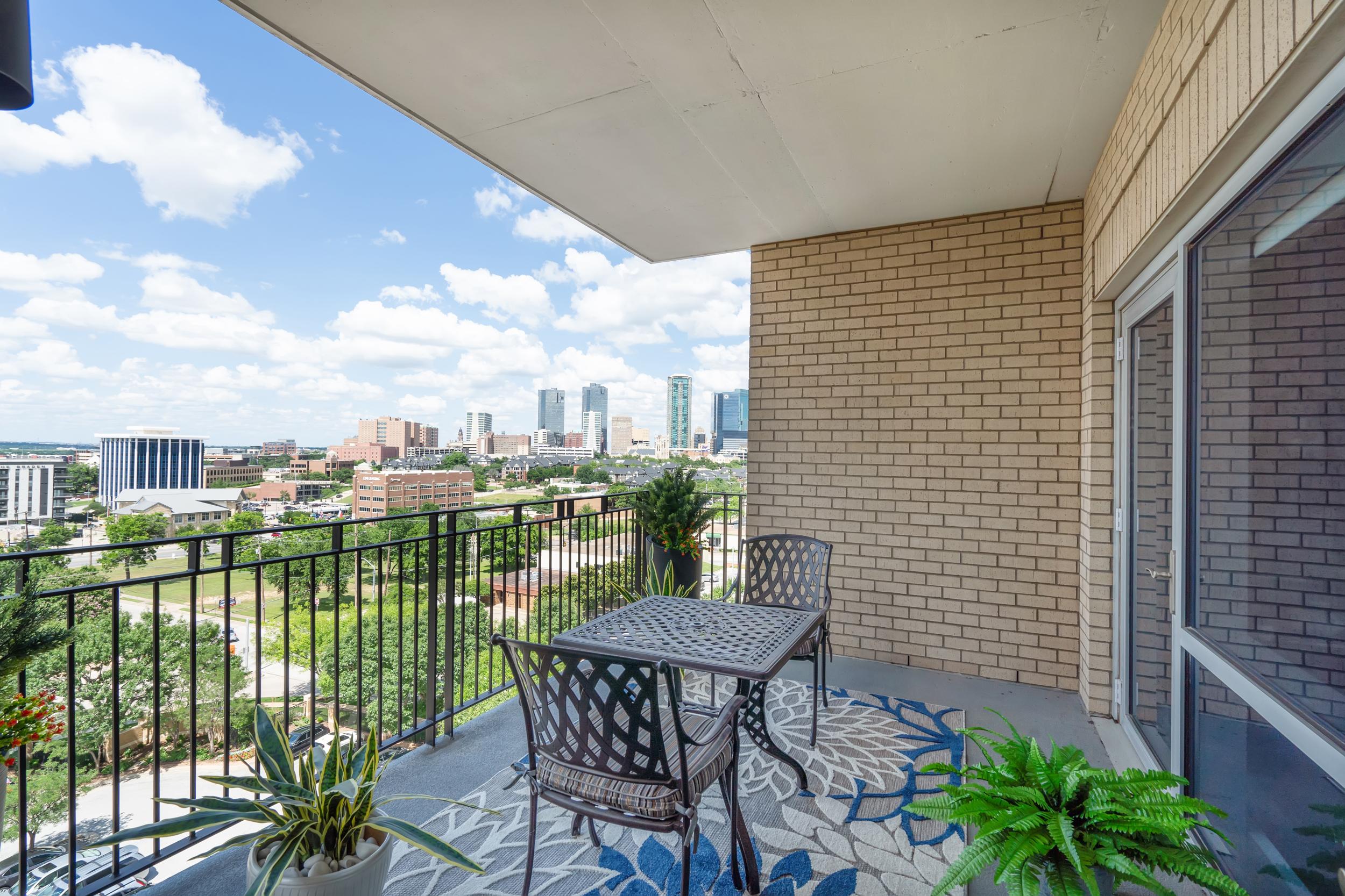 A balcony from the Meadows floor plan.