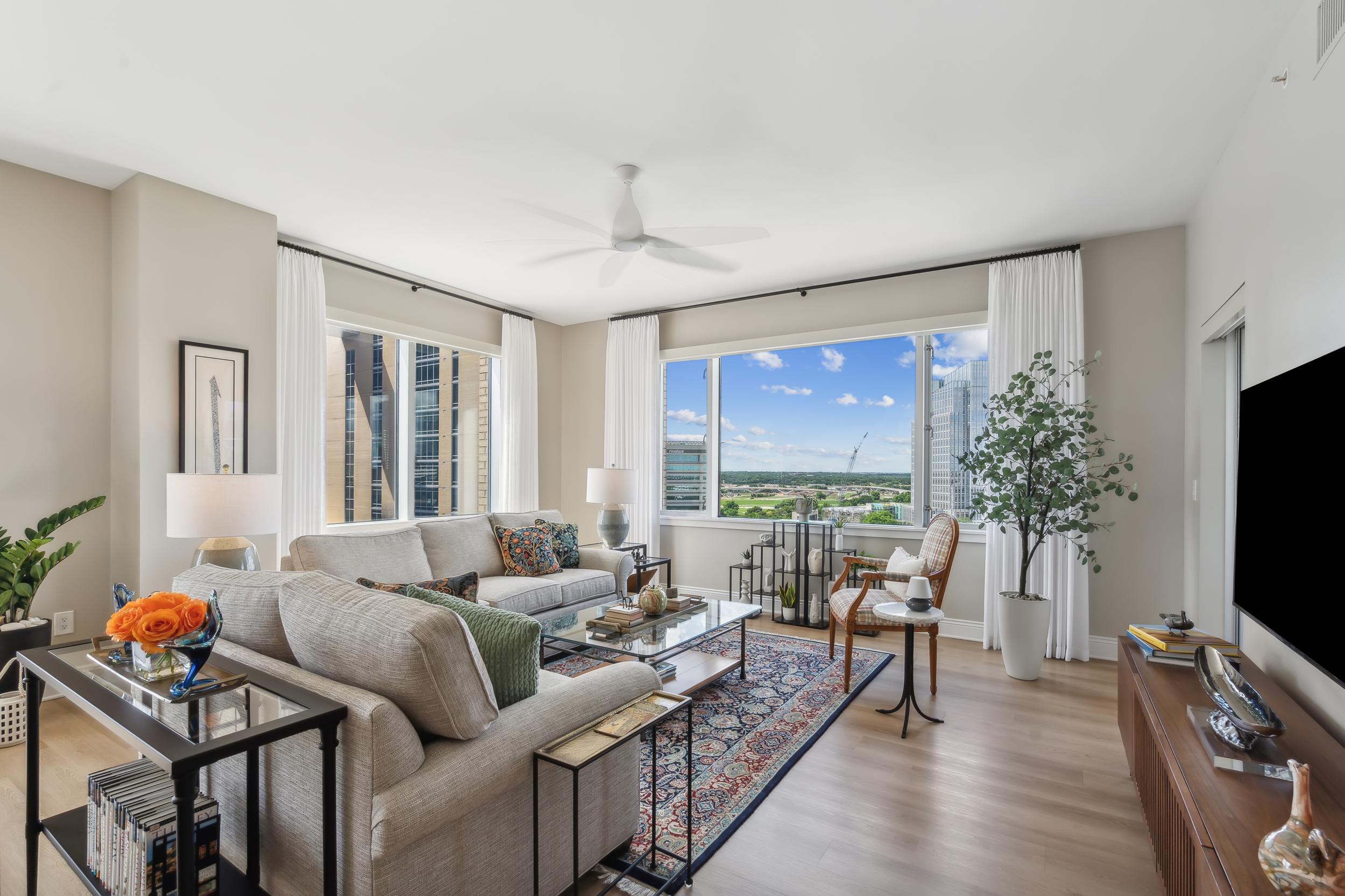 A living room from the Meadows floor plan.